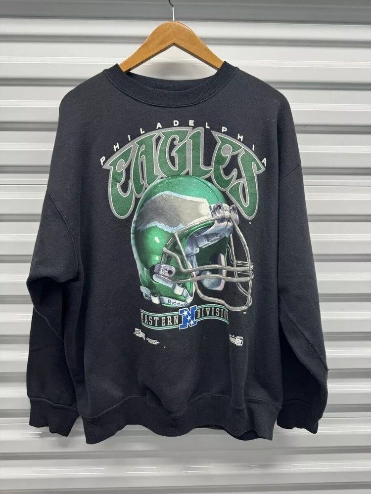 Philadelphia Eagles NFL Football Retro Style Black Crewneck Sweatshirt