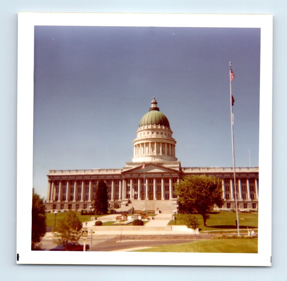 Old Vintage Square Color Photo UTAH STATE CAPITOL BUILDING SALT LAKE CITY PIC