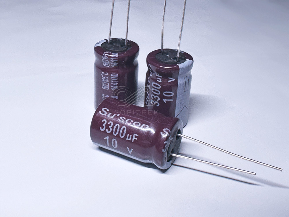 10Pcs MF Suscon 3300uF 10V 13x21 Electrolytic Radial Capacitor Low Impedance