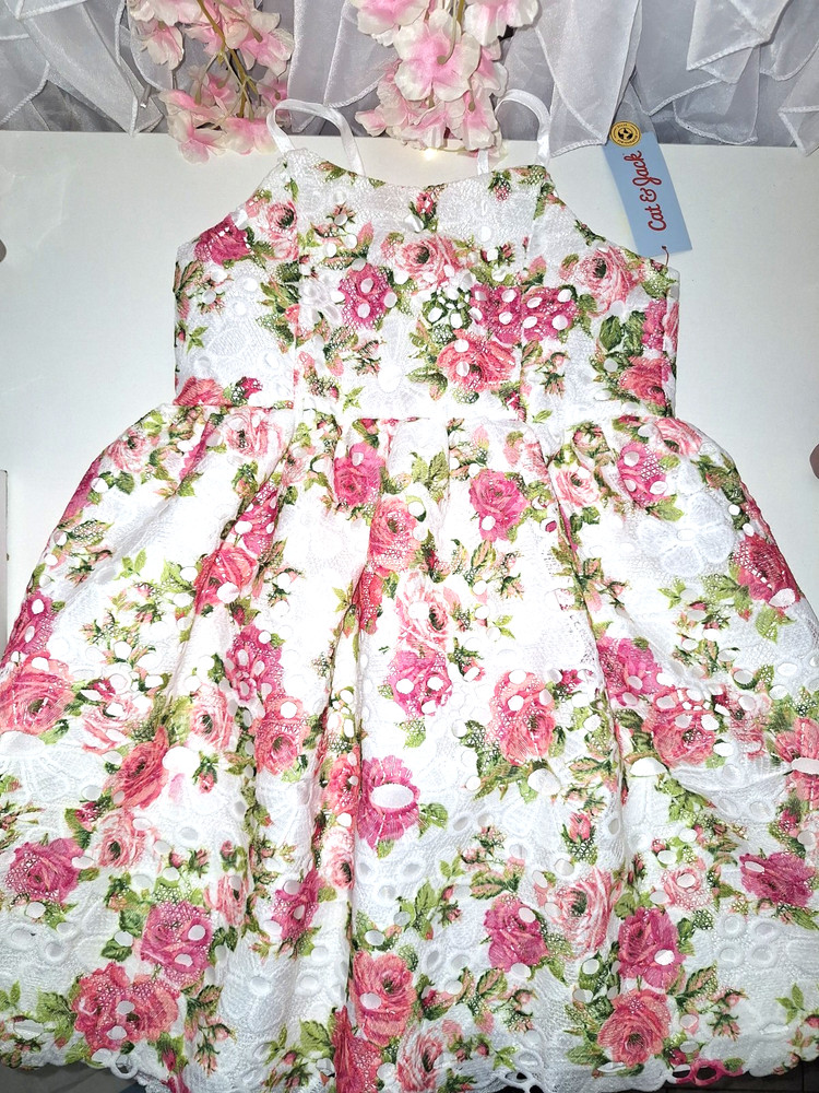 Girl's Floral Lace Dress Party Dress Size Small (6/7)