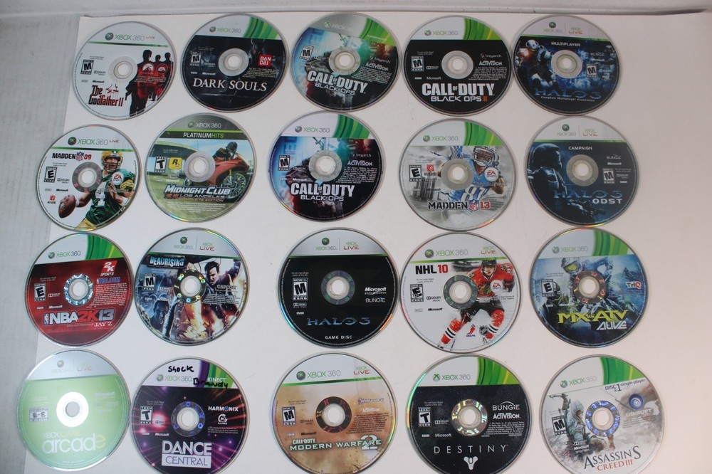 Microsoft Xbox 360 Game Bundle - Lot of 20 Games Disc only, untested 4D