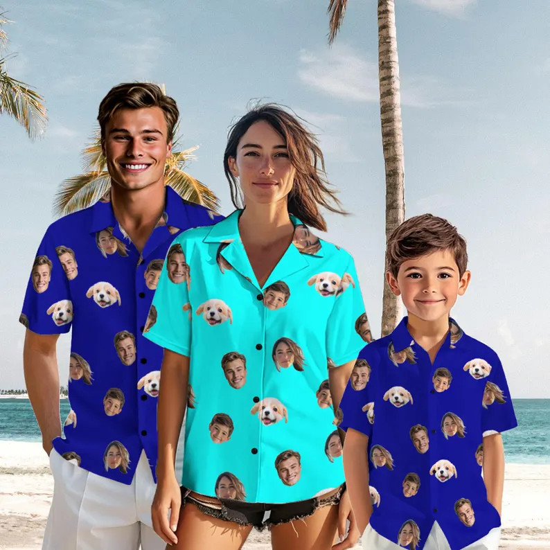 Personalized Photo Hawaiian Shirt Custom Face Funny Summer Beach Gift