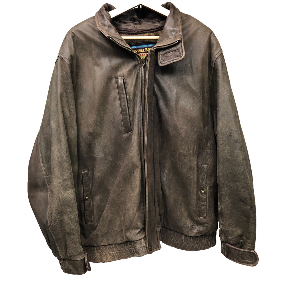 Adventure Bound Men’s Wilsons Leather Jacket Bomber Size 2XL Brown Thinsulate