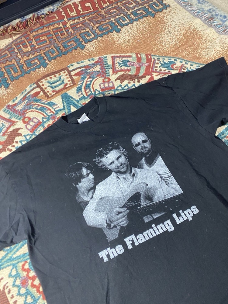 ‘00s The Flaming Lips Vintage Shirt Size XL Band Tee Black