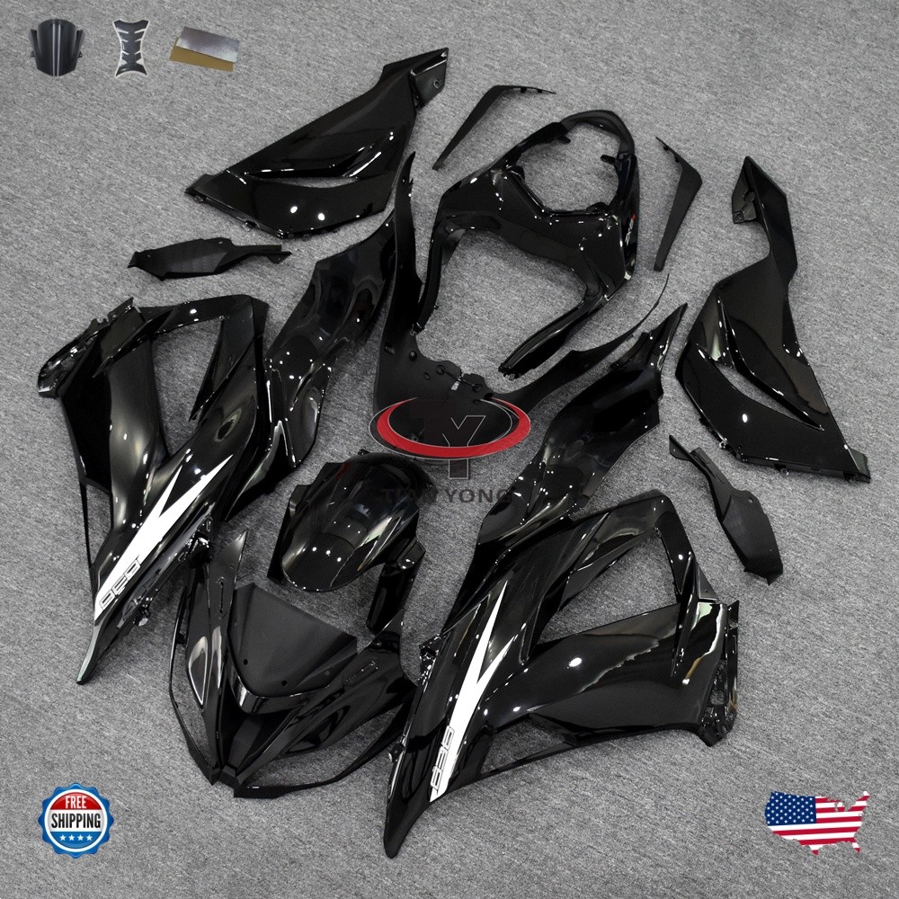 Injection ABS Fairing Fit for Kawasaki 2013-2018 Ninja ZX6R 636 Glossy Black US