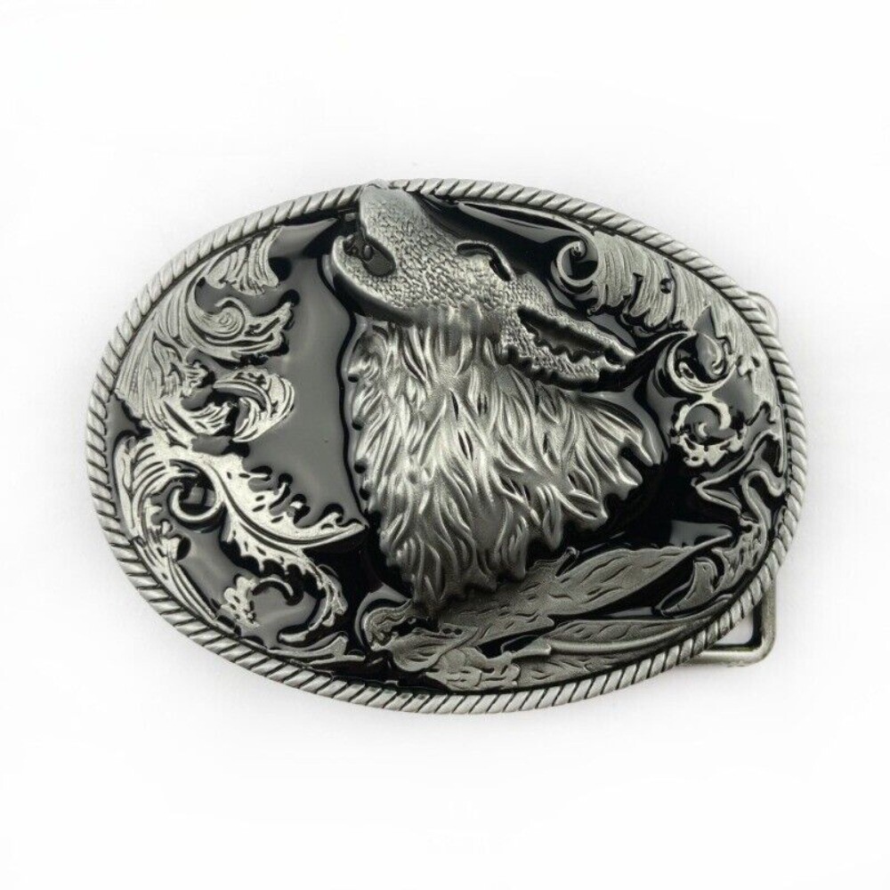 Wolf Howling Western Belt Buckle Men & Women USA Retro Cowboy Rodeo Casual Wear