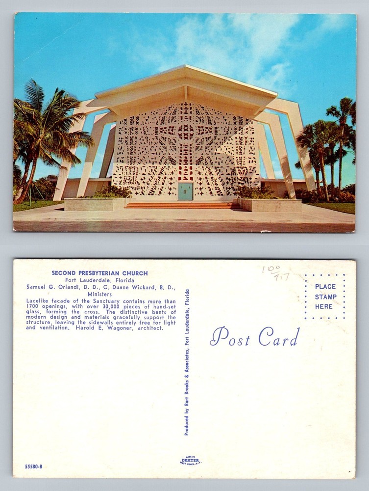 Fort Lauderdale, FL-Florida, Second Presbyterian Church Old Vintage Postcard