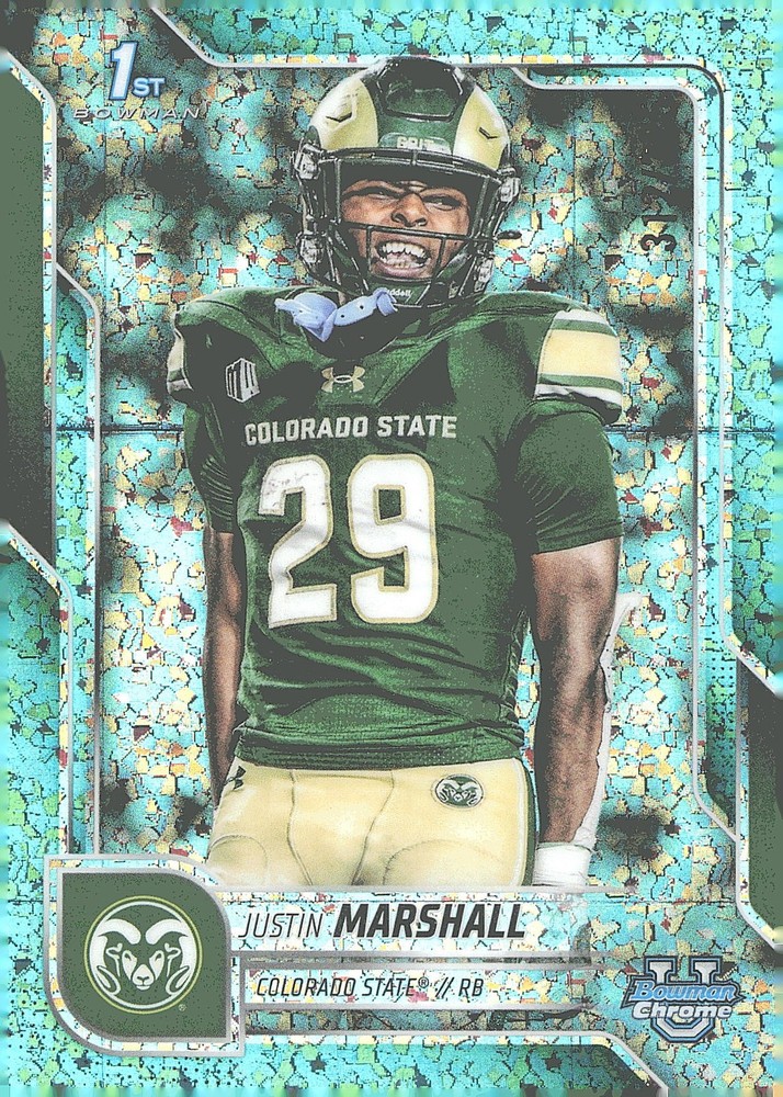 2025 Bowman University Chrome #135 Justin Marshall Aqua Refractor #/325