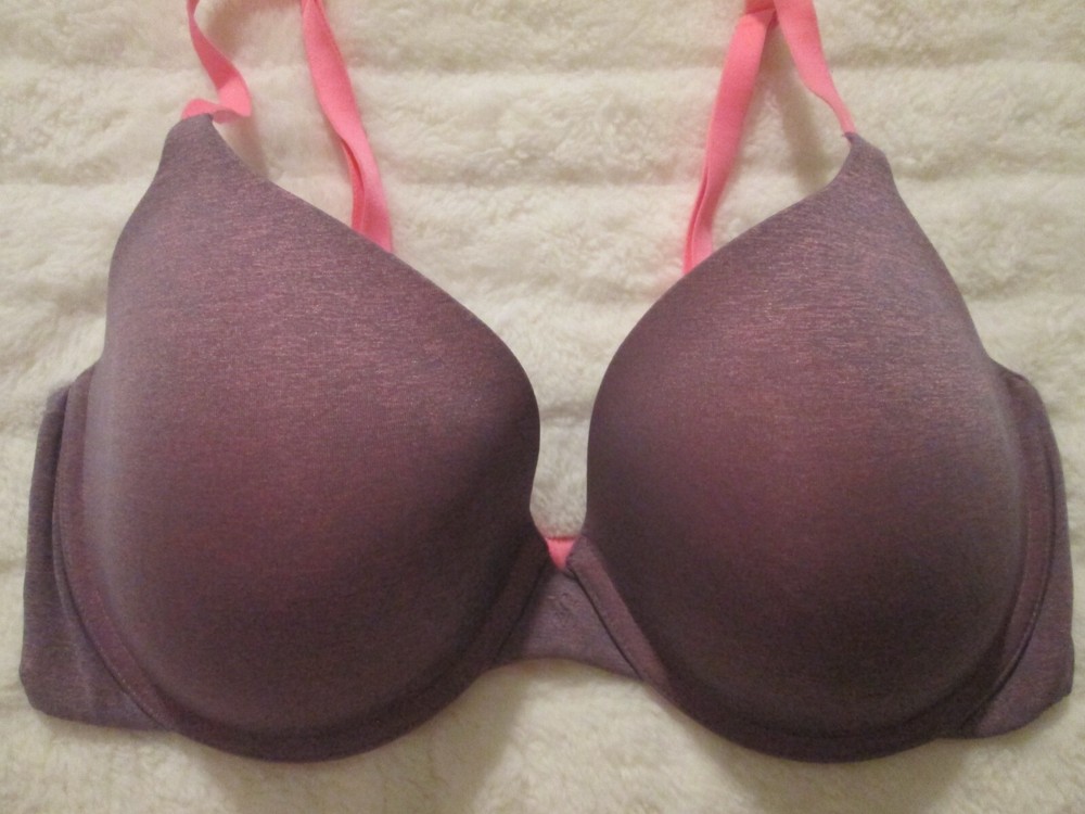 Victoria's Secret Uplift Semi Demi Purple/ Neon Womens Bra 36D w/ Underwire