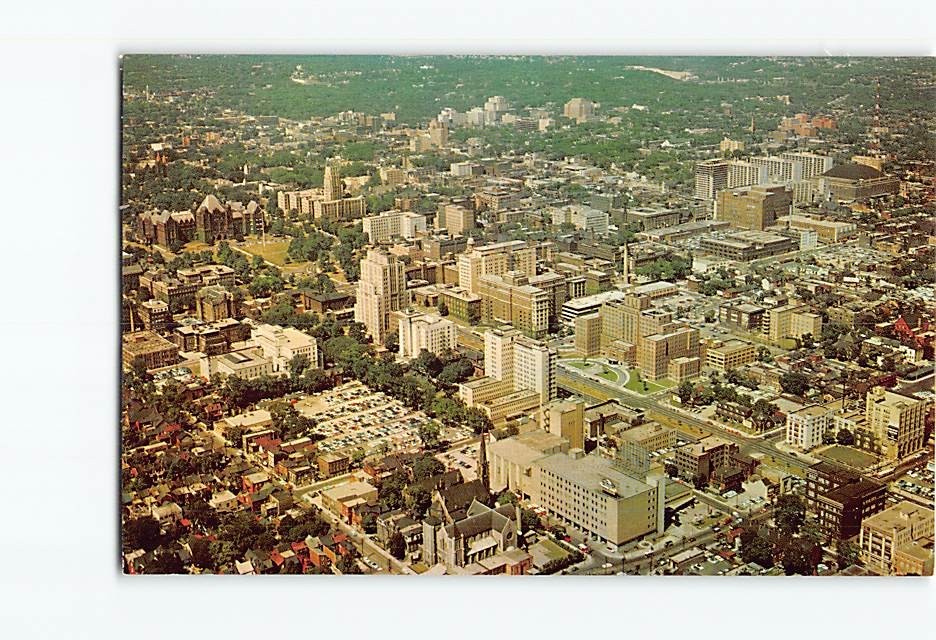 Postcard Aerial View of University Ave. Toronto Canada