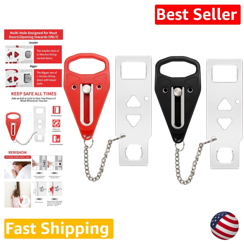 Compact Alloy Steel Portable Door Locks for Enhanced Security on Any Door