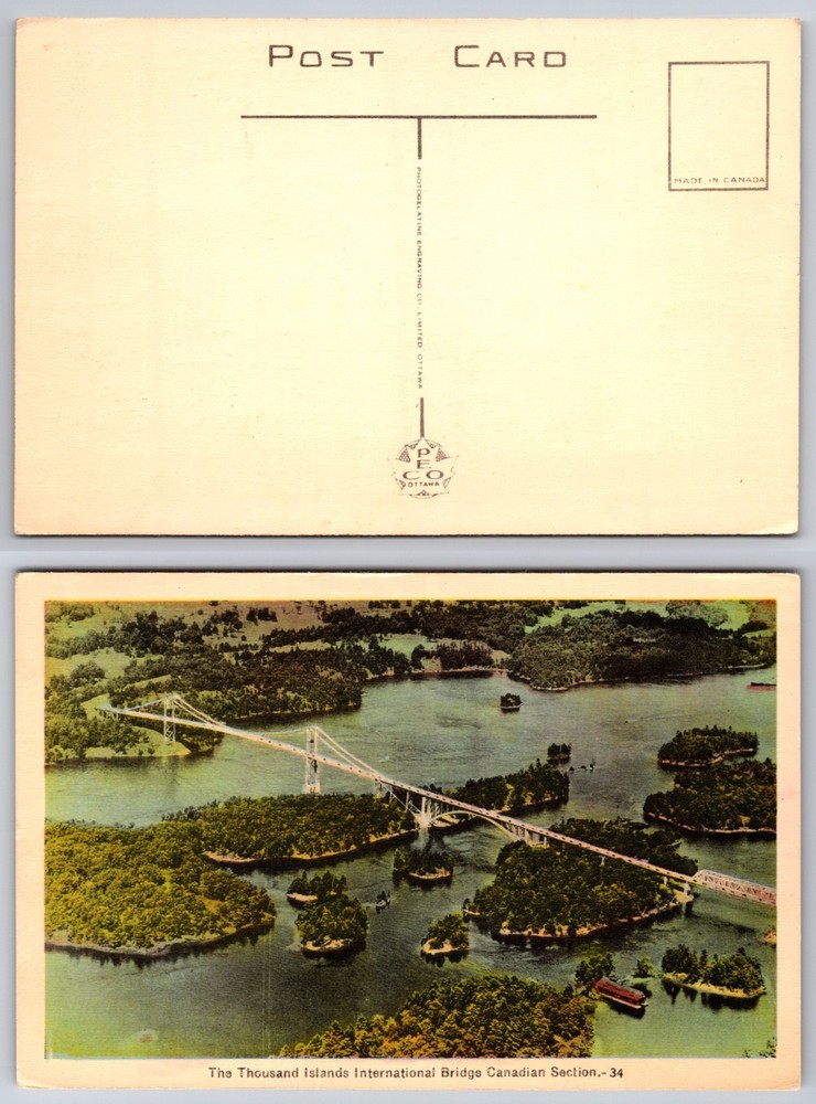 Thousand Islands International Bridge Canadian Section Postcard