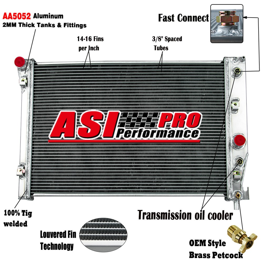 3 Row Aluminum Radiator For 1997-2004 2003 Chevrolet Corvette 5.7L V8 AT CC1885