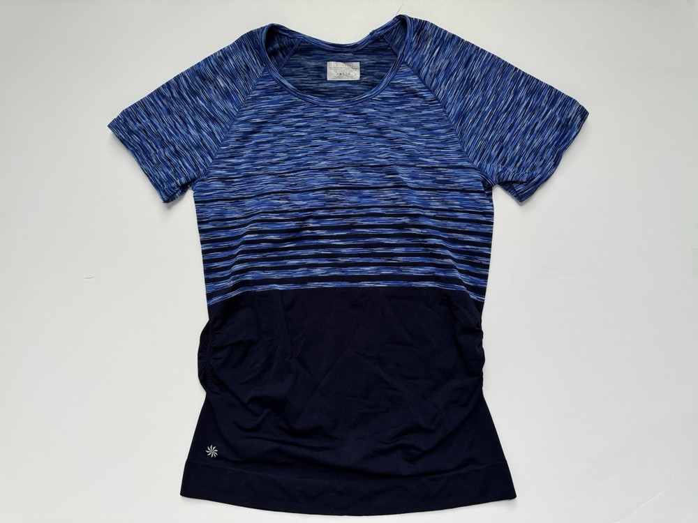 Athleta Speedlight Seamless Short Sleeve Tee Blue Heather Womens Large