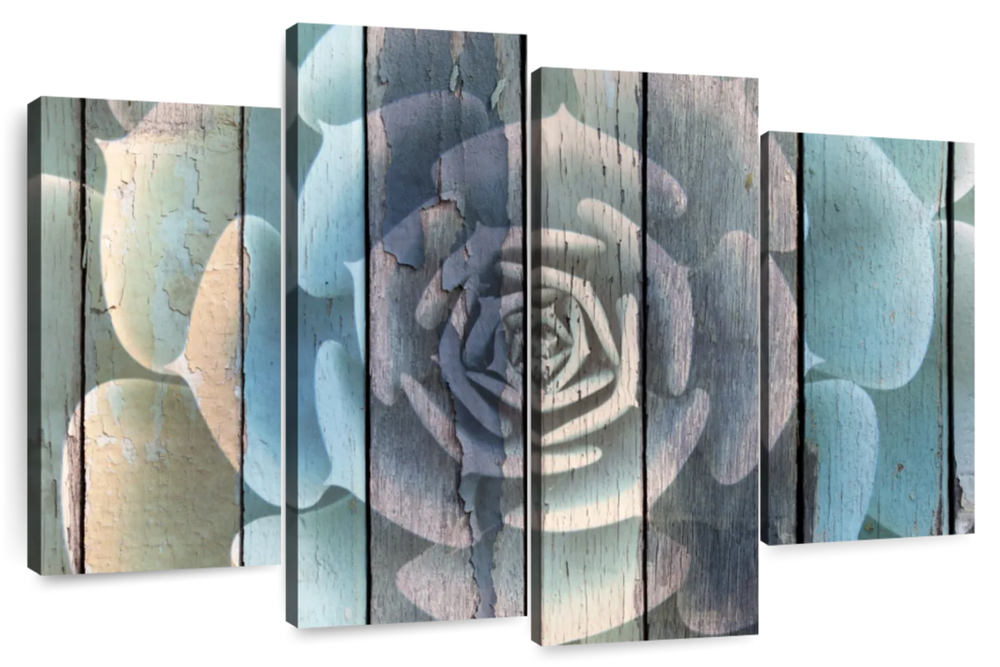 Rustic Blooming Succulent Wall Art