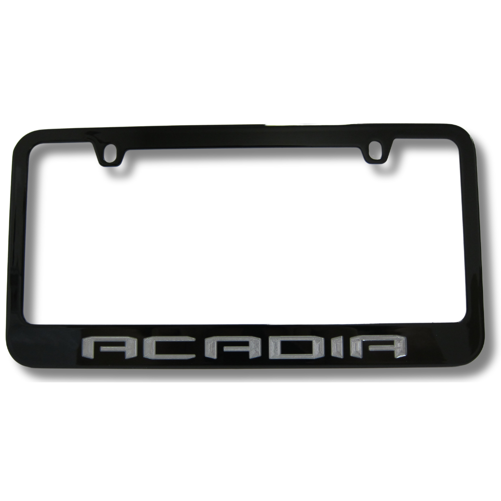 GMC Acadia Black Metal License Plate Frame with Engraved Logo Official Licensed-image