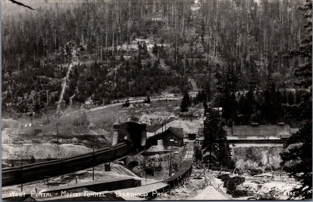RPPC West Portal Moffat Tunnel Berthoud Pass Train Colorado Postcard