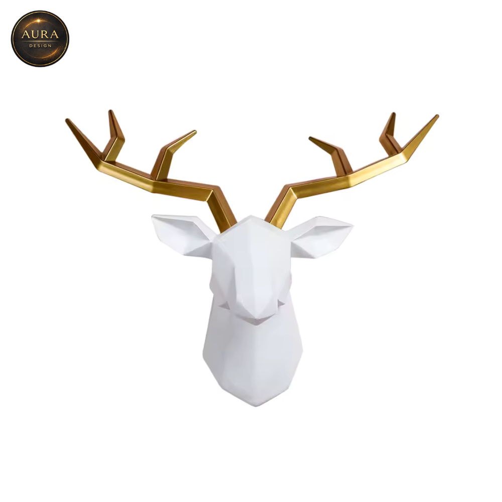 🏛 Modern Decorative Wall Statue Deer Gold 34cm ✨ Collectible Ornament