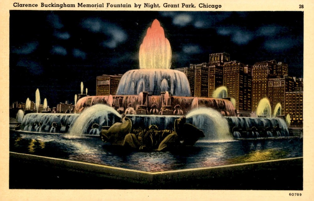 Clarence Buckingham Memorial Fountain, Grant Park, Chicago Postcard