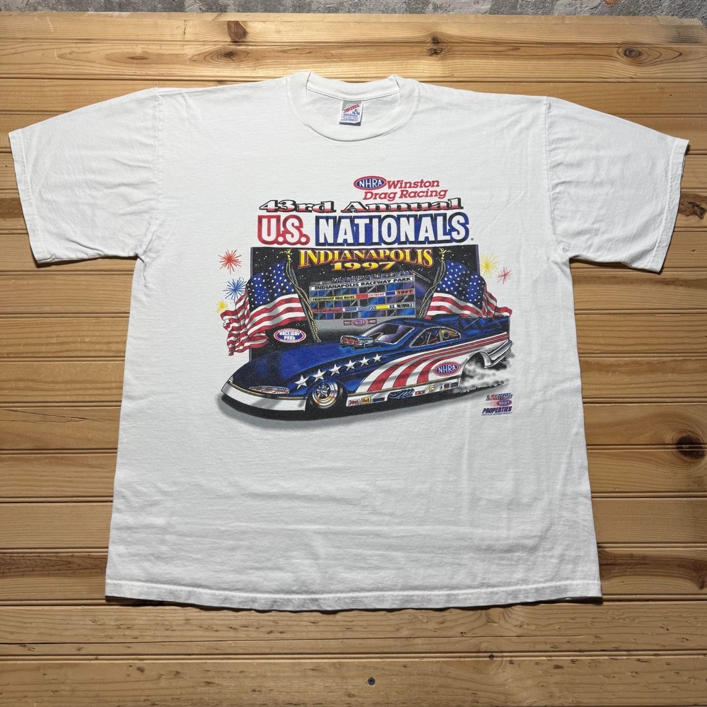 Vintage 1997 NHRA Winston Drag Racing 43rd Annual U.S. Nationals T-Shirt - XL