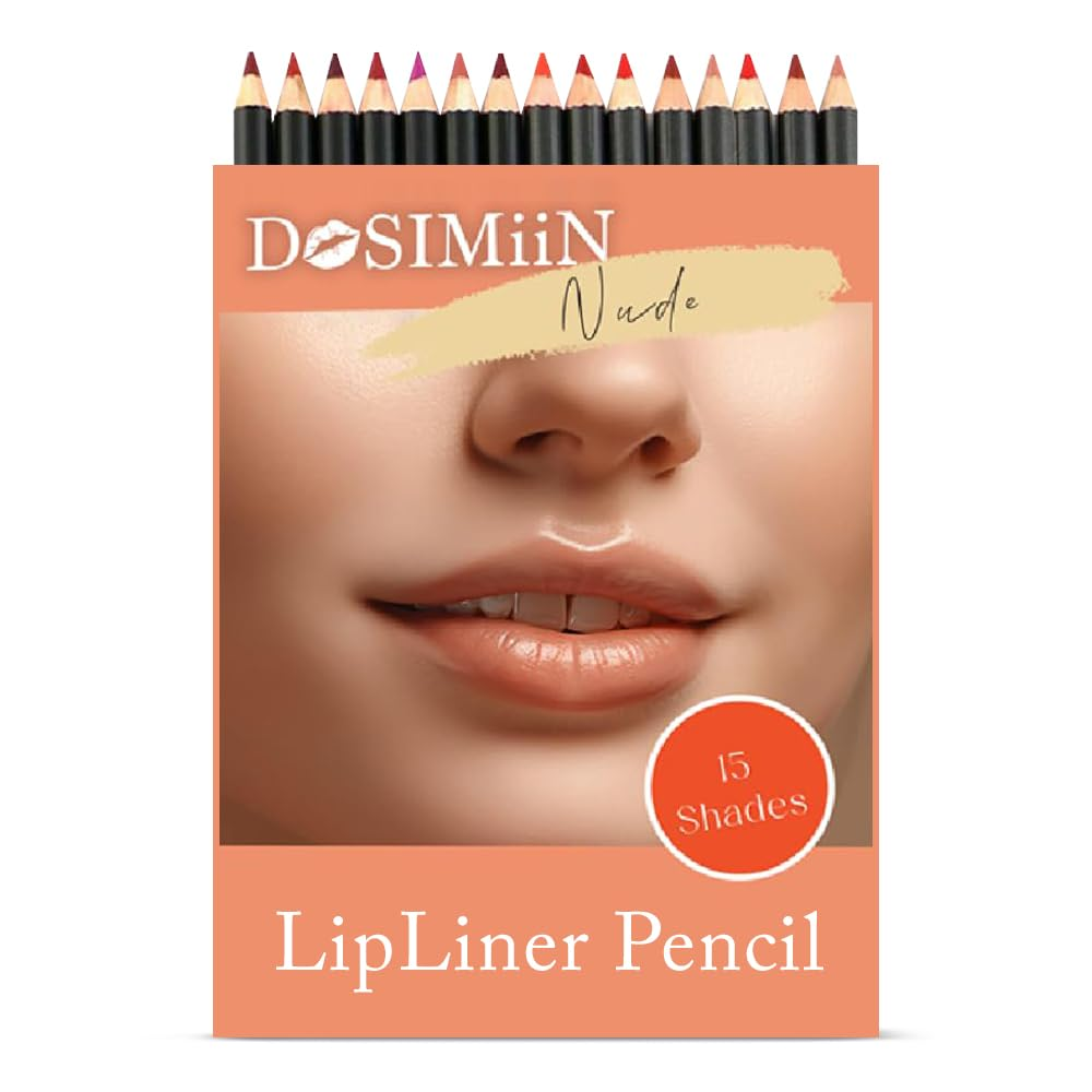 Lip Liner Pencil 15 Shades – Natural Nude Collection Lipliner Matte Finish, Crea