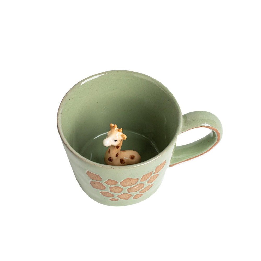 Giraffe Coffee Cup Ceramic 3D Wild Animal Inside Mug,Cute Cartoon Handmade Fi...