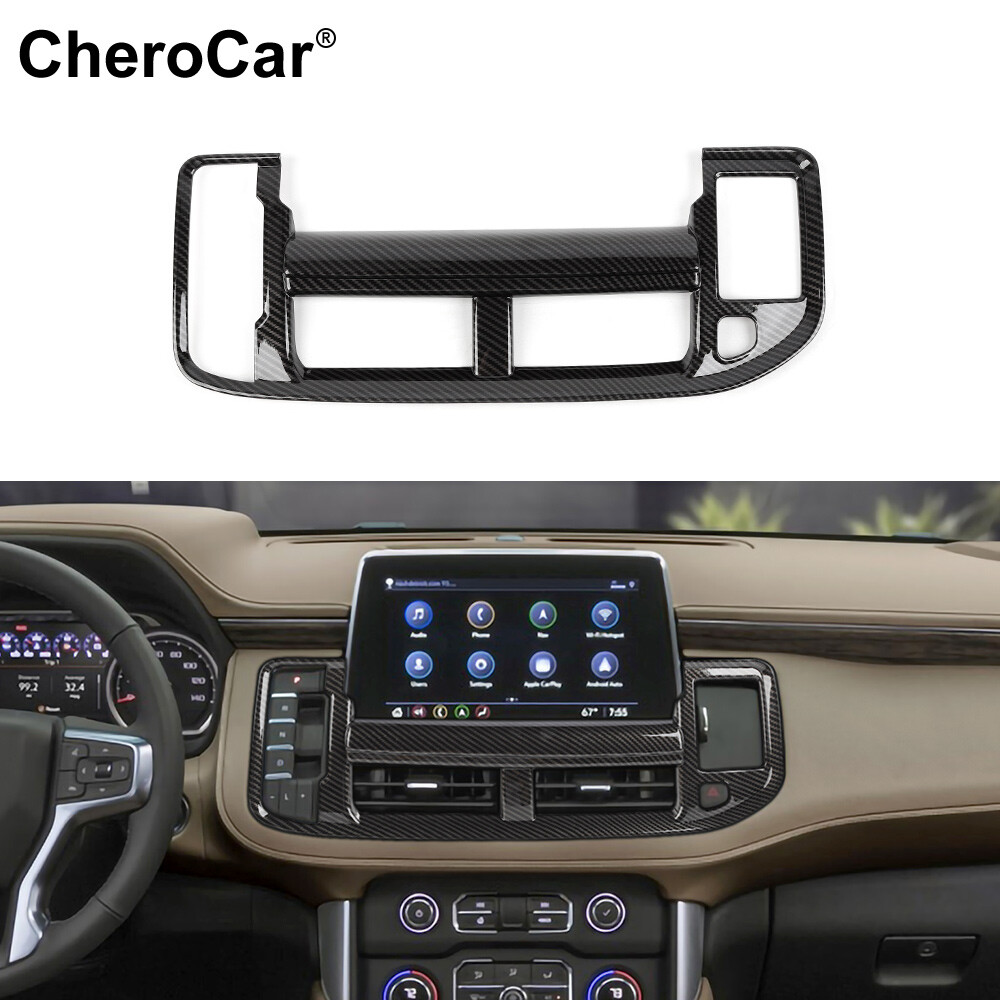 ⭕Car Dash Console GPS Navigation AC Vent Frame Trim Cover For Chevy Suburban 20+