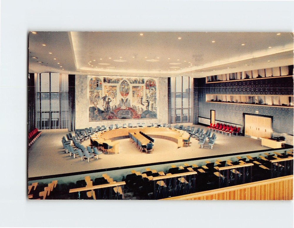 Postcard United Nations Security Chamber Council Chamber, New York City, NY