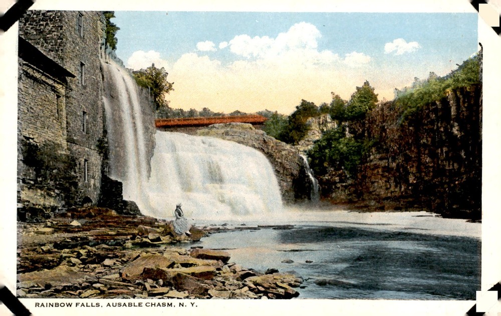 Rainbow Falls, Ausable Chasm, New York Postcard