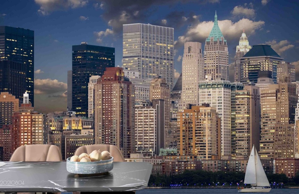 3D City Night View Wall Murals Wallpaper Murals Wall Sticker