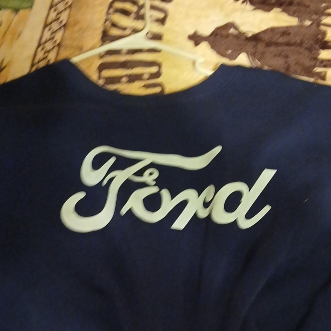 Ford Logo Graphic Blue T-Shirt Men's 2XL Crew Neck Short Sleeve Regular Fit