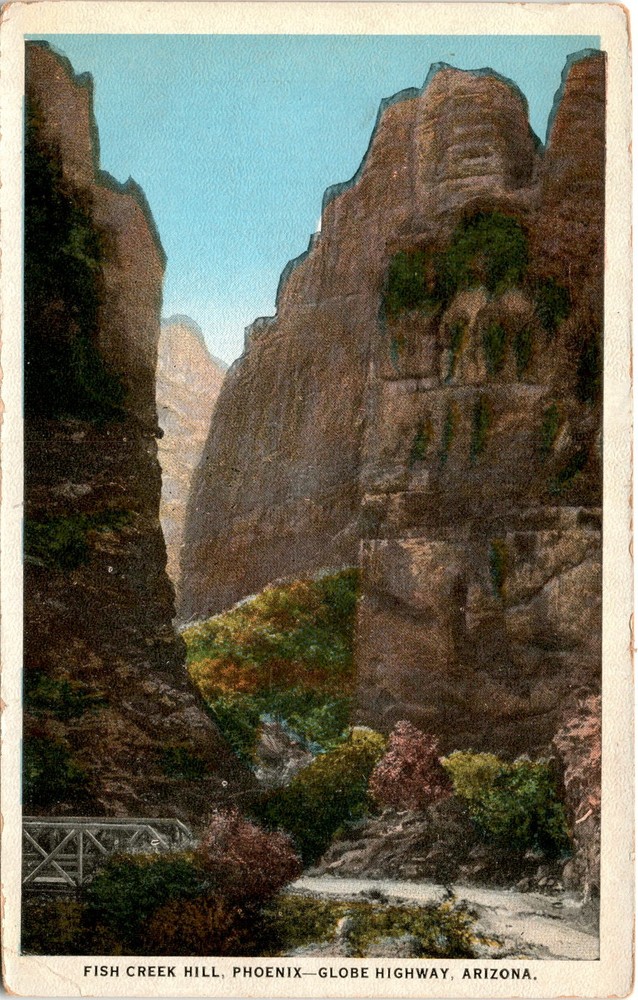 FISH CREEK HILL, PHOENIX-GLOBE HIGHWAY, ARIZ Postcard