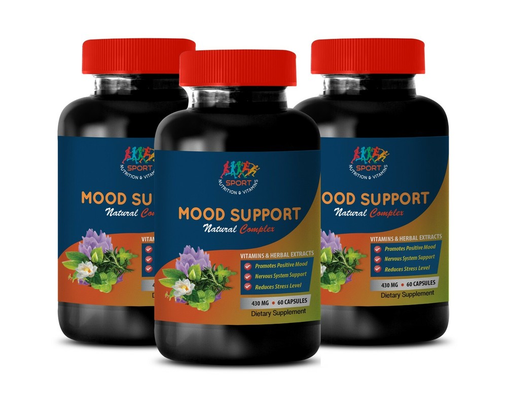 Natural Mood Booster for Men & Women - 3 Bottle Pack for Emotional Support  