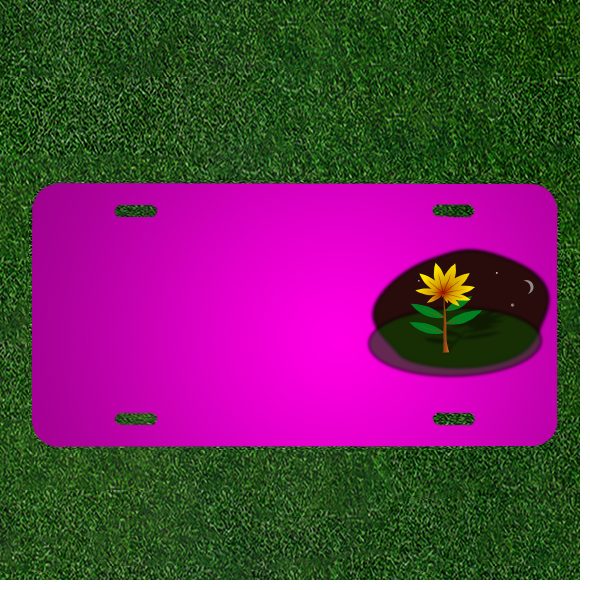 Custom Personalized Car License Plate With Add Names To Plant Nature Flower