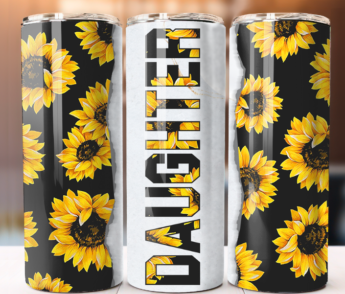 Daughter Sunflower Cup Tumbler Mug 20 oz Stainless Steel