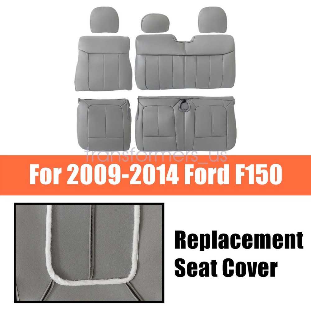 For 2009-2014 FORD F-150 Rear Second Row Bench Replacement seat cover Gray