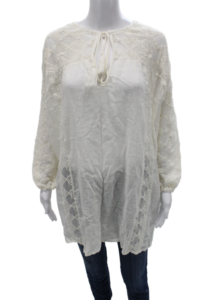 Zara Basic Collection Womens Tunic White Cotton Long Sleeve Size MFree Shipping in US $100+ Orders | $6.95 Orders Below