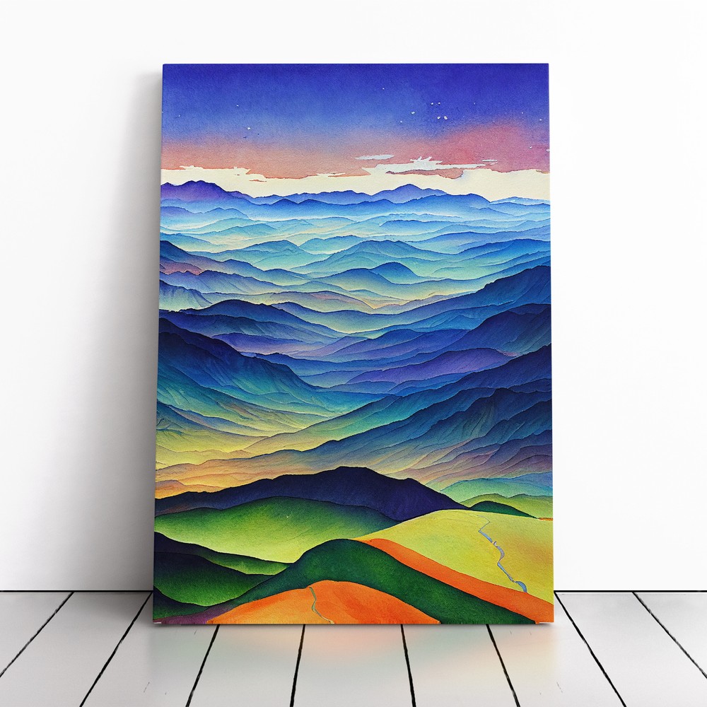 Striking Mountain Landscape No.3 Canvas Wall Art Print Framed Picture Home Decor