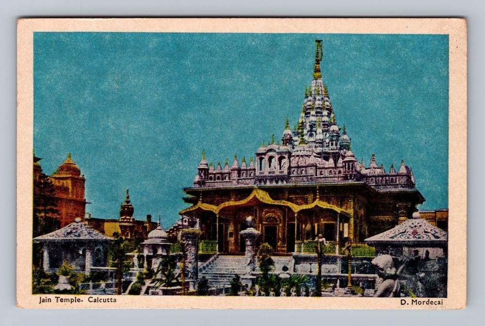 India- Calcutta Jain Temple Standard Souvenir Postal Old Card Vintage Postcard