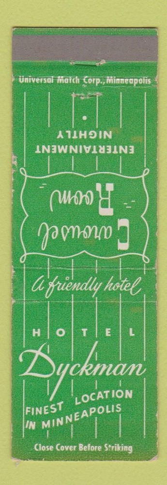 Matchbook Cover - Hotel Dyckman Minneapolis MN