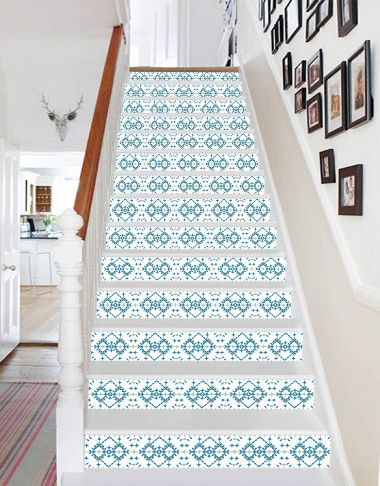 3D Blue Pattern AZ577 Stair Risers Decoration Mural Vinyl Wallpaper Kay
