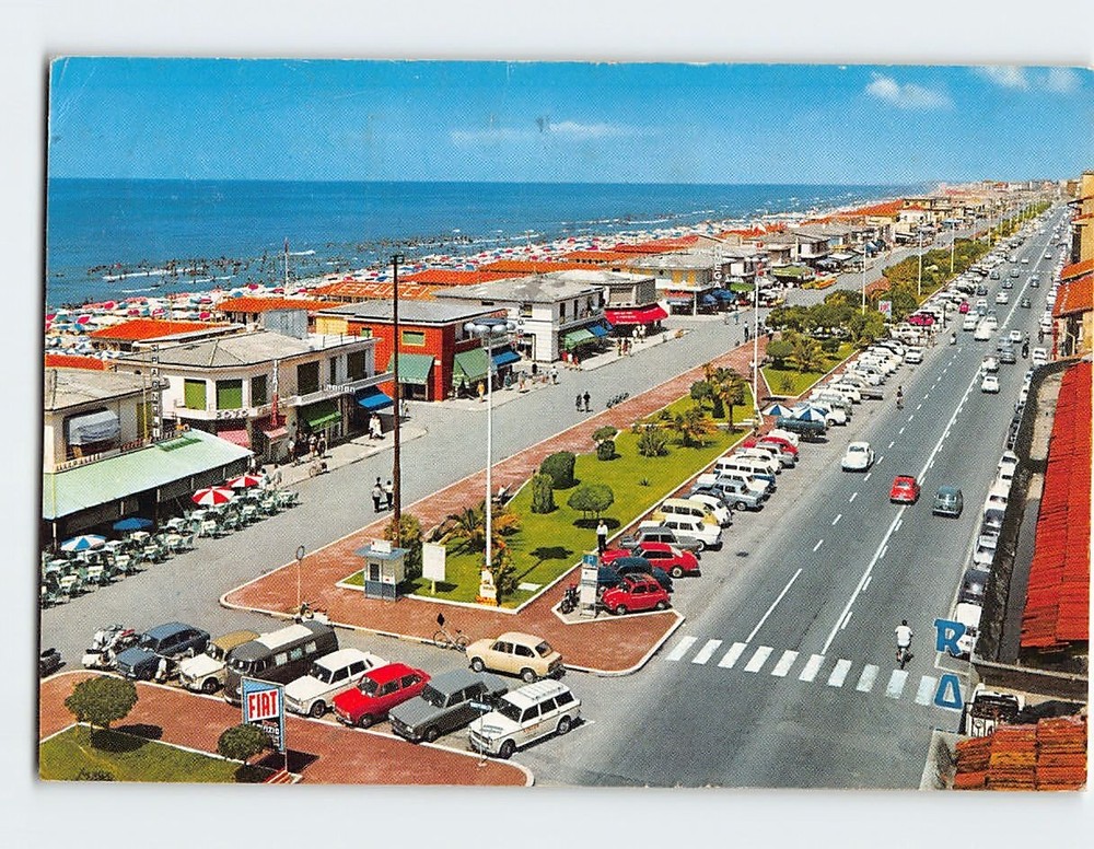 Postcard Avenues Along the Sea Viareggio Italy