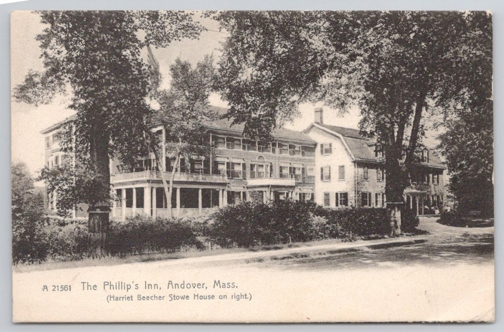 Andover MA Phillips Inn Harriet Beecher Stowe House Rotograph Postcard c1905
