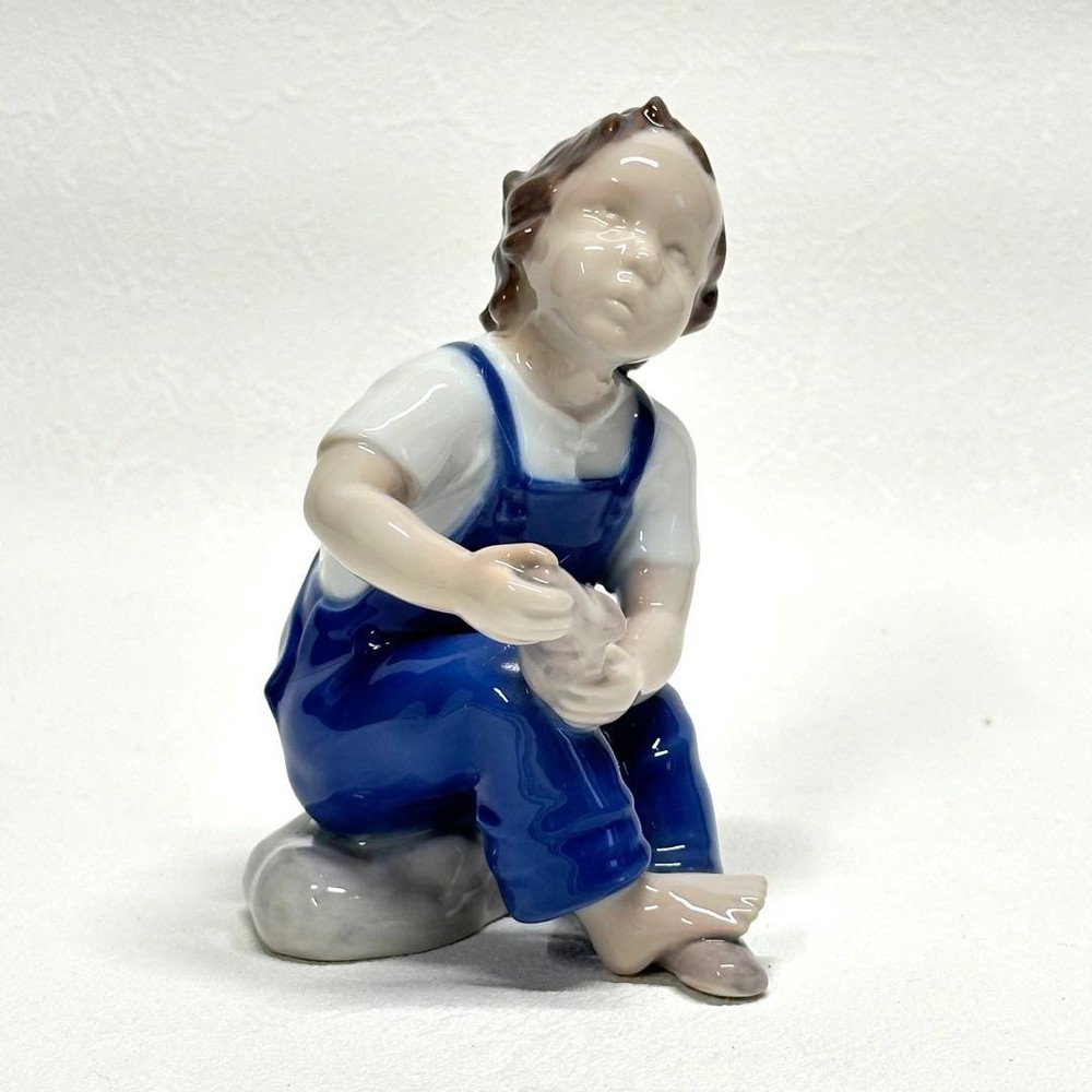 Royal Copenhagen Bingogrendal Boy Figurine Ornament Used