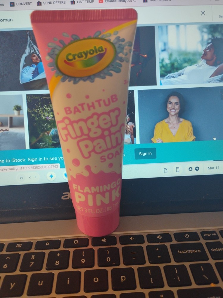 Crayola Flamingo Pink Bathtub Finger Paint Soap 3oz New Sealed