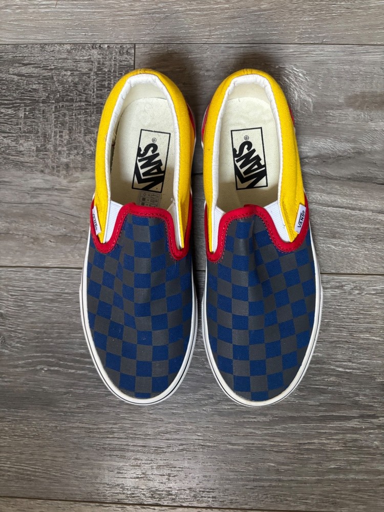 Size 5 - VANS blue grey red yellow Checkerboard