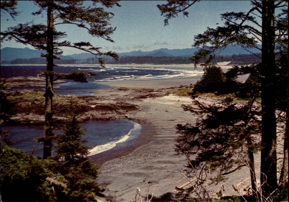 Canada British Columbia Vancouver Island Long Beach aerial view  postcard sku393