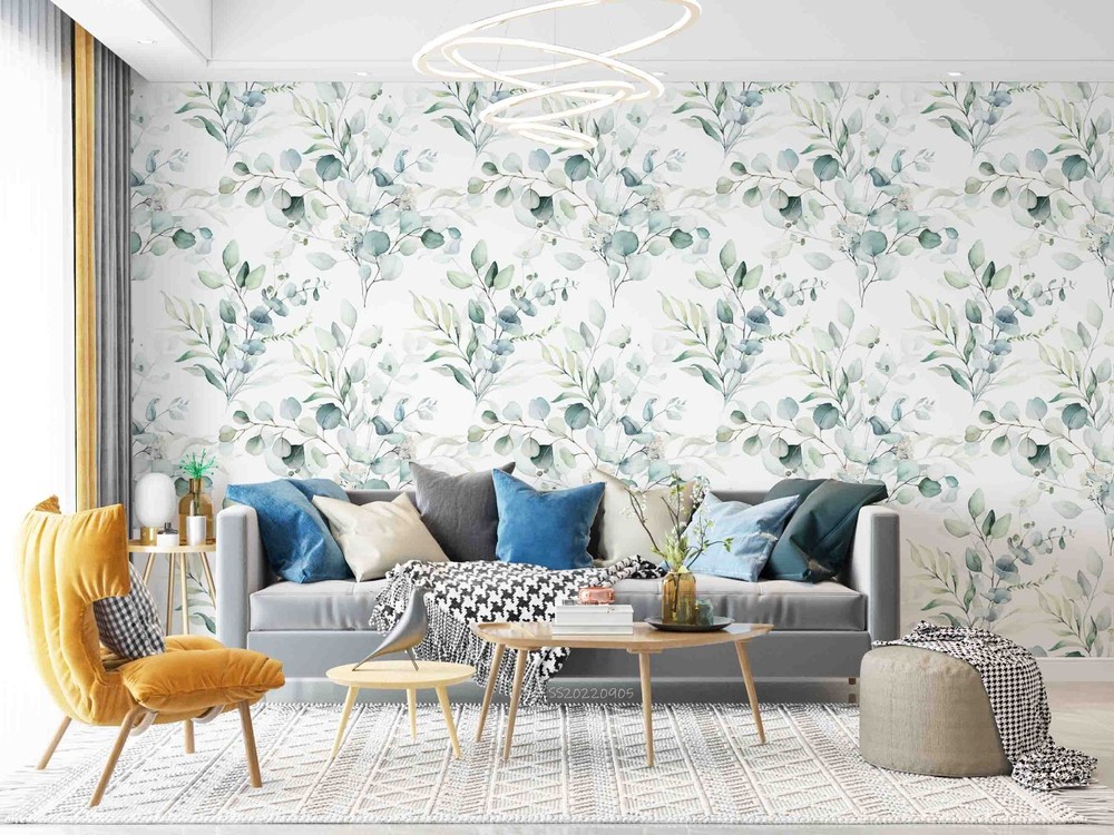 3D Watercolor Green Leaf Wall Murals Wallpaper Murals Wall Sticker
