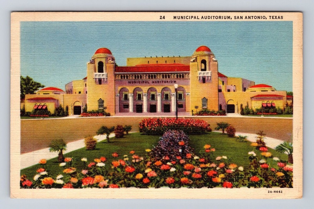 San Antonio TX-Texas, Municipal Auditorium, Antique, Vintage c1945 Postcard