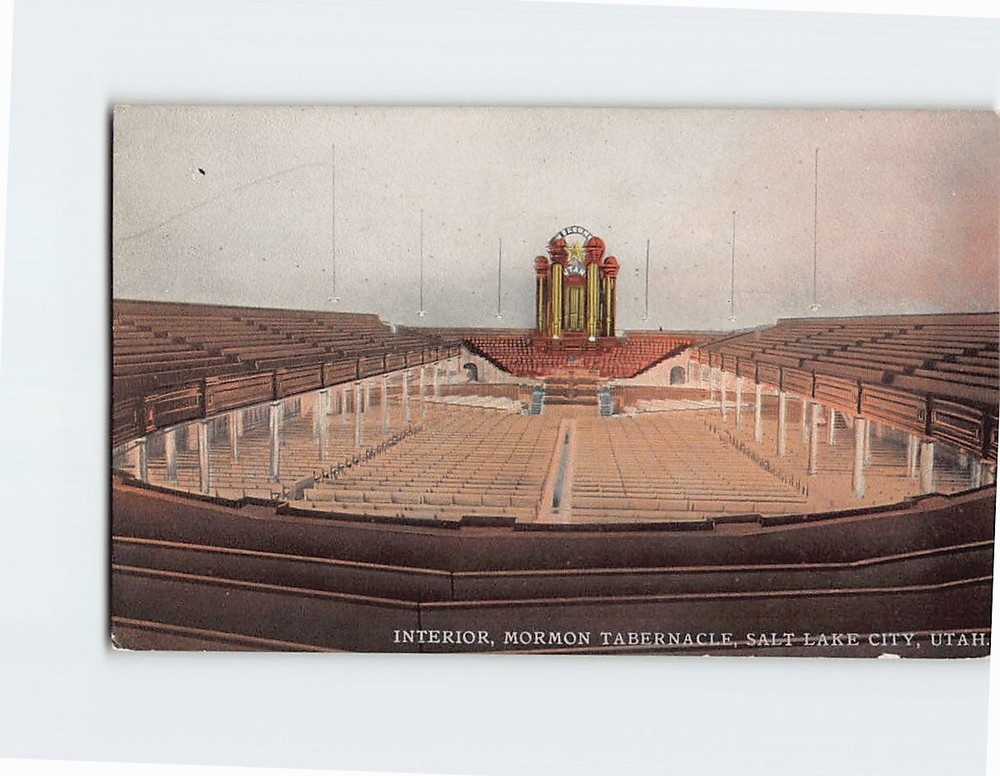 Postcard Interior Mormon Tabernacle Salt Lake City Utah USA